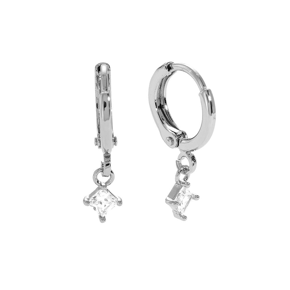 Brincos de Argola com Zircónia