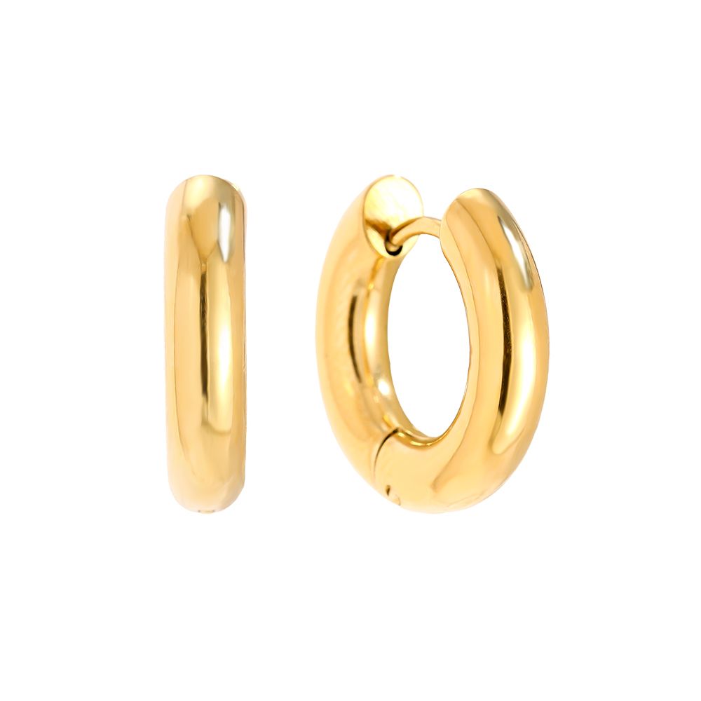 Brincos Argola Redondo Liso Banhado a Ouro