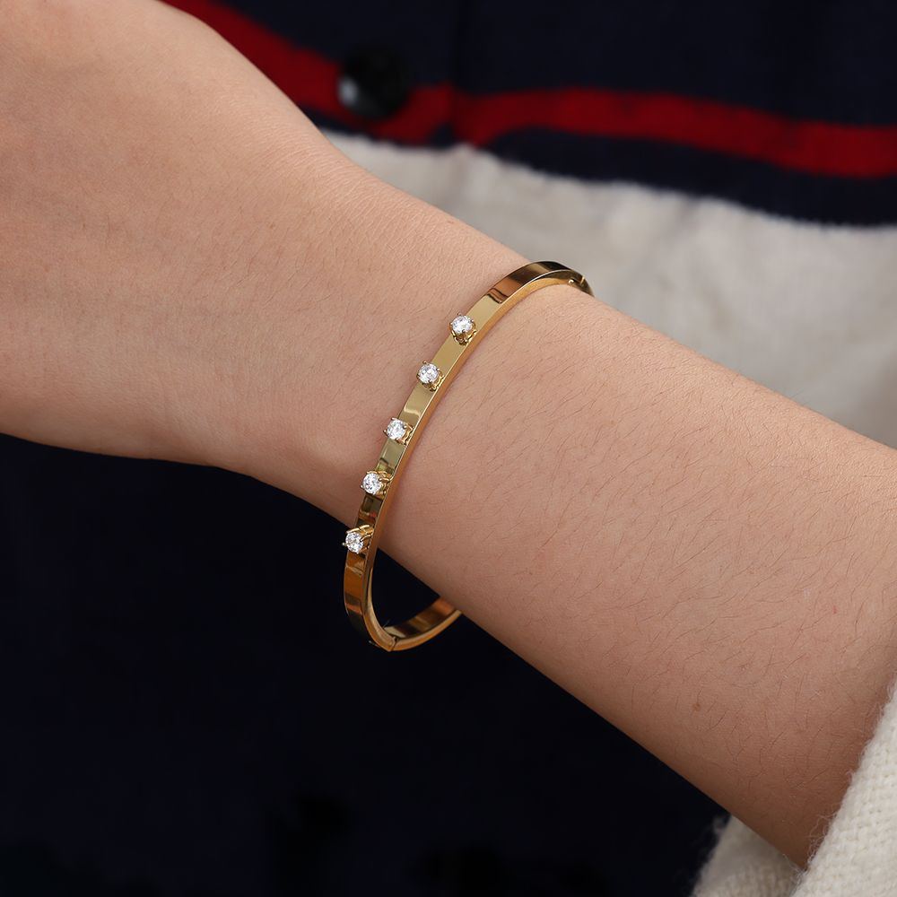 Pulseira Rígida com Zircónia