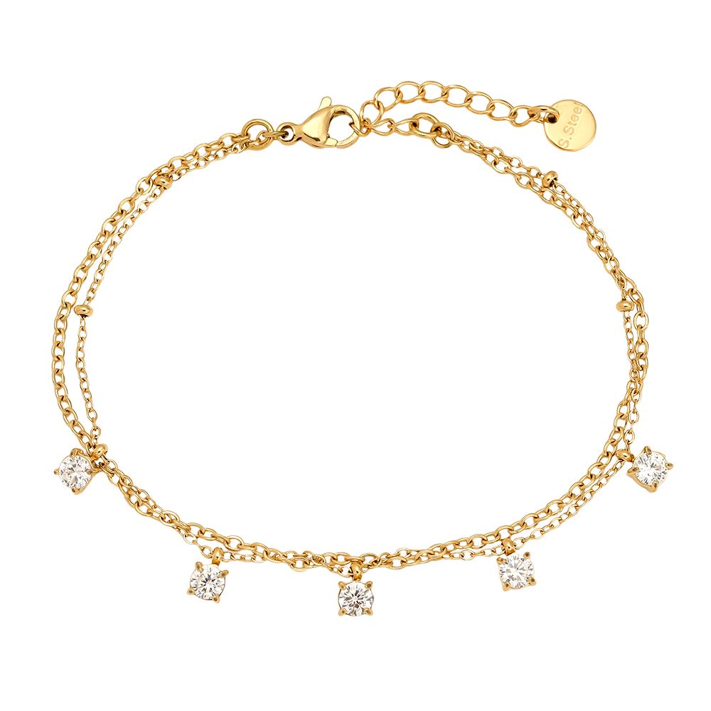 Pulseira Dupla com Zircónias