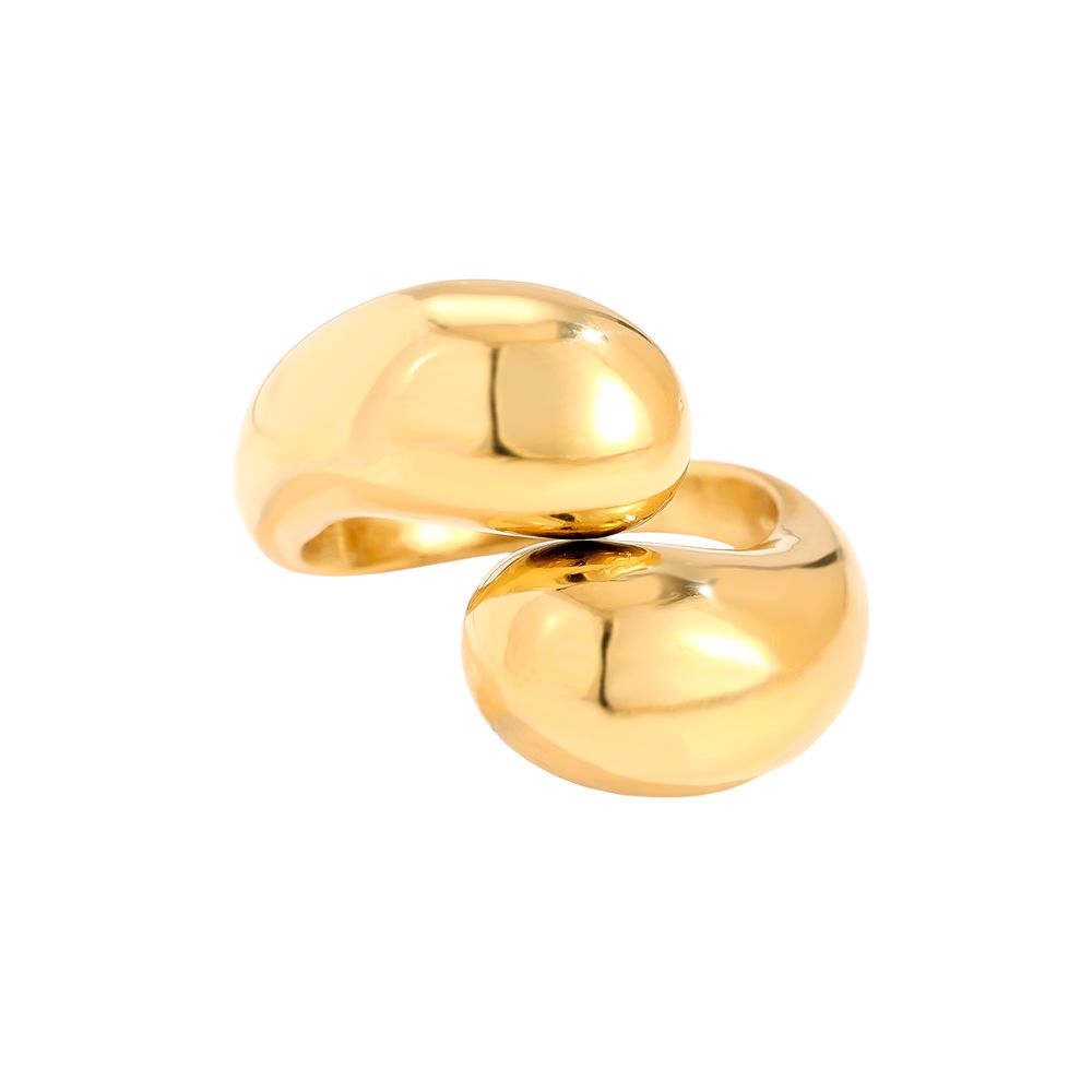 Anel Moderno Ajustavel Banhado a Ouro