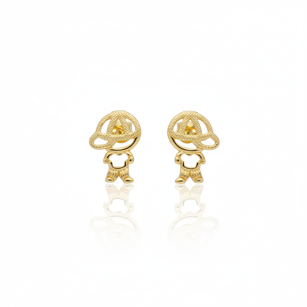 Brincos Dourados Pequenos Menino