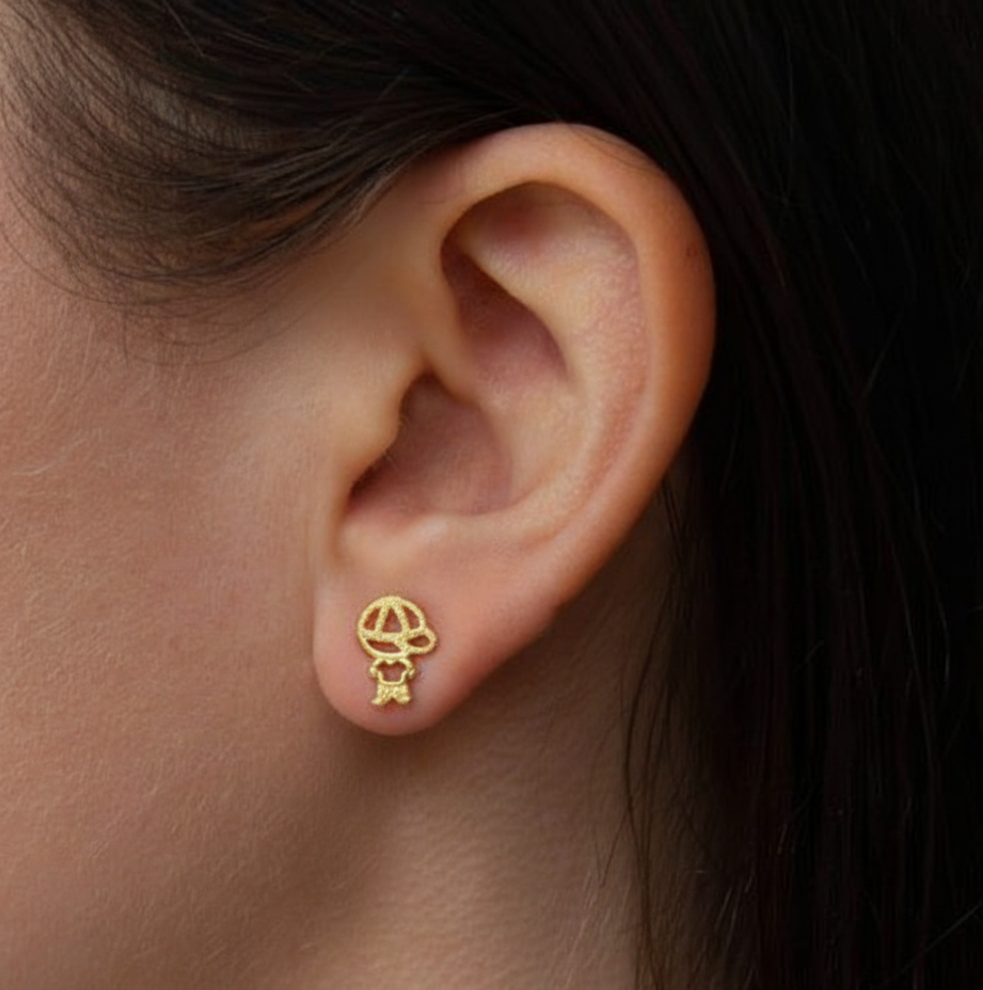 Brincos Dourados Pequenos Menino