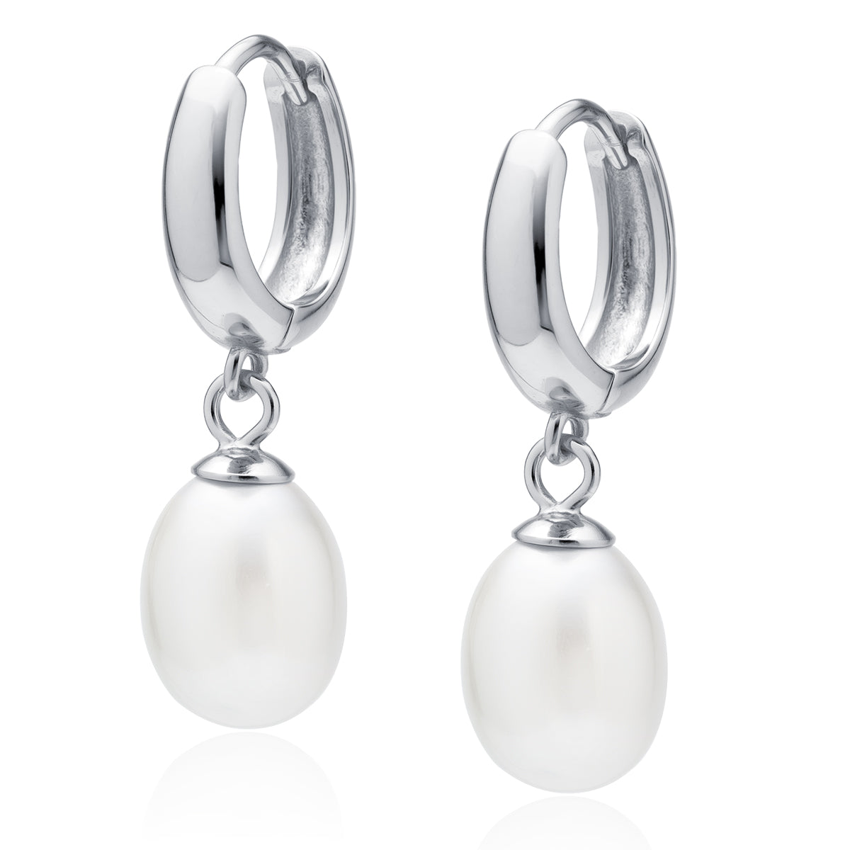 Brincos Argola com Pérolas em Prata 925 Banhada a Ouro 14k