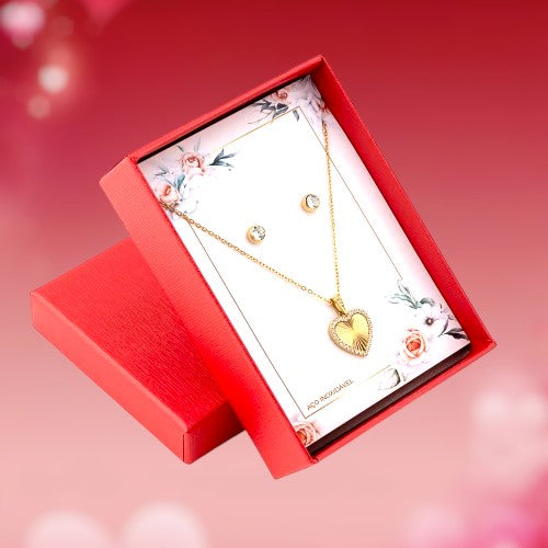 Conjunto Passione Dourada Colar + brincos em aço