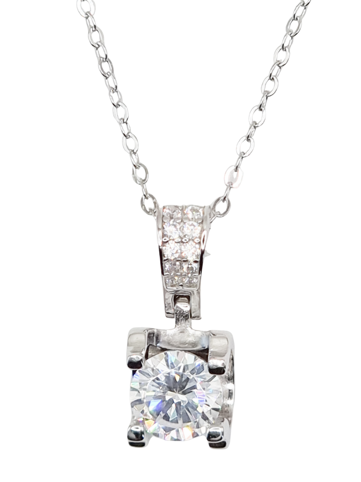 Colar de Luxo com Zircónia Quadrada
