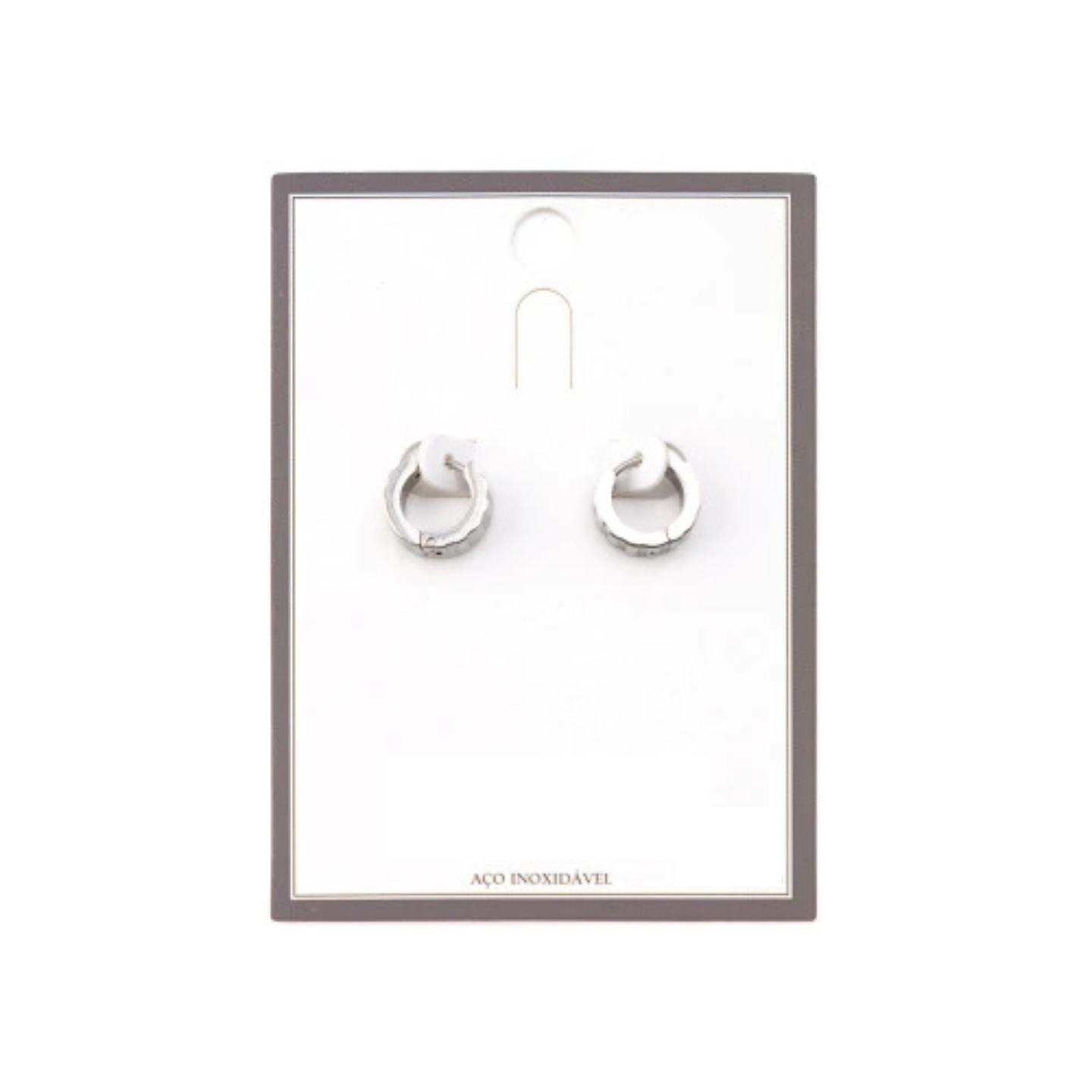 Brinco Argola em Aço Prata Homem