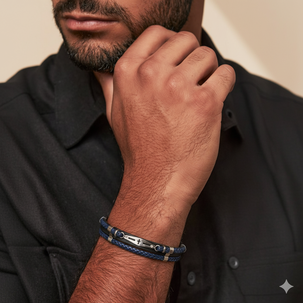 Pulseira Masculina Alpha em Aço Inoxidável