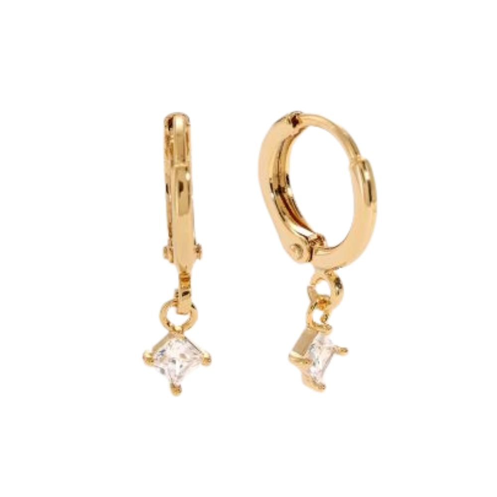 Brincos de Argola com Zircónia - 2º Furo