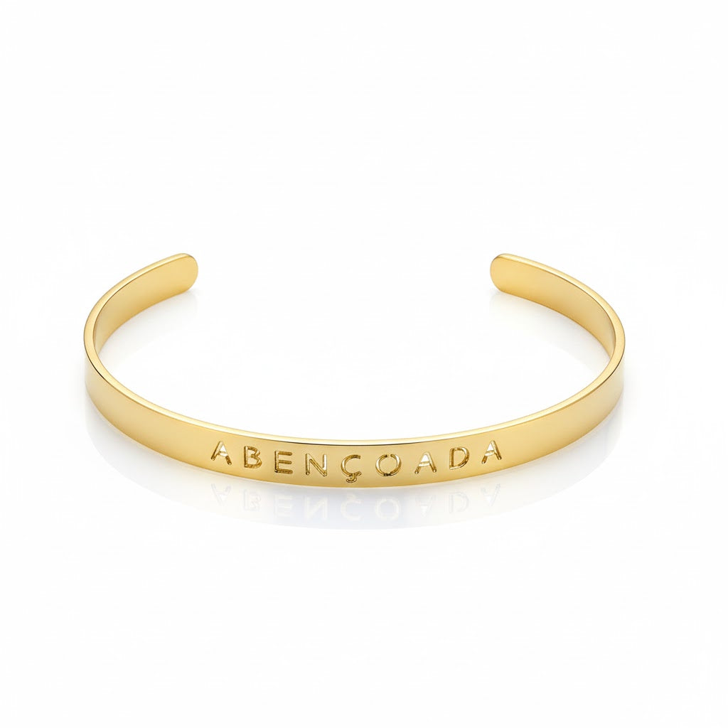 Pulseira Dourada Rígida Abençoada