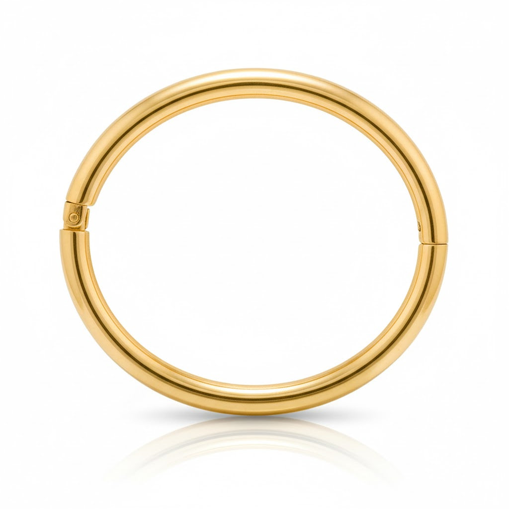 Pulseira Rígida Elegante Banhada a Ouro