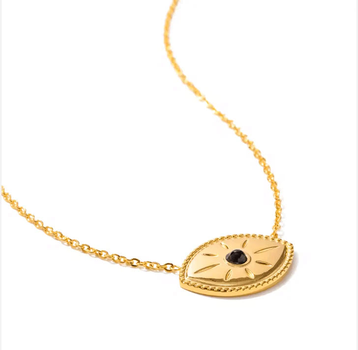 Colar Dourado com Pendente de Olho Grego