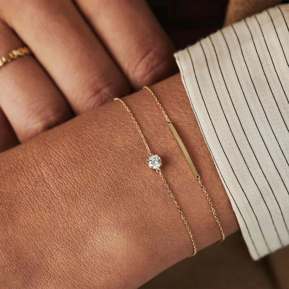 Pulseira com Zircónia Brilhante