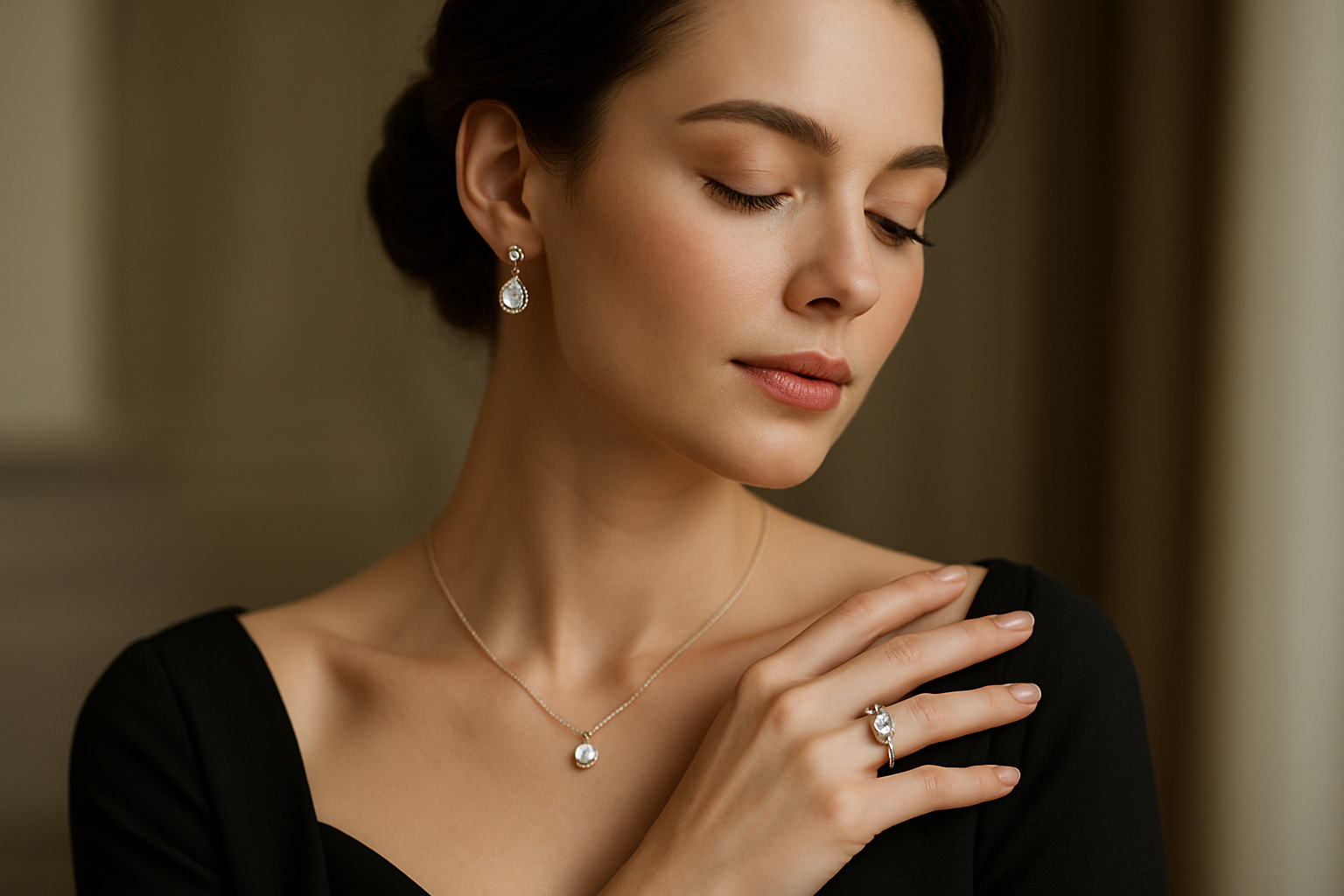 Mulher elegante usando joias