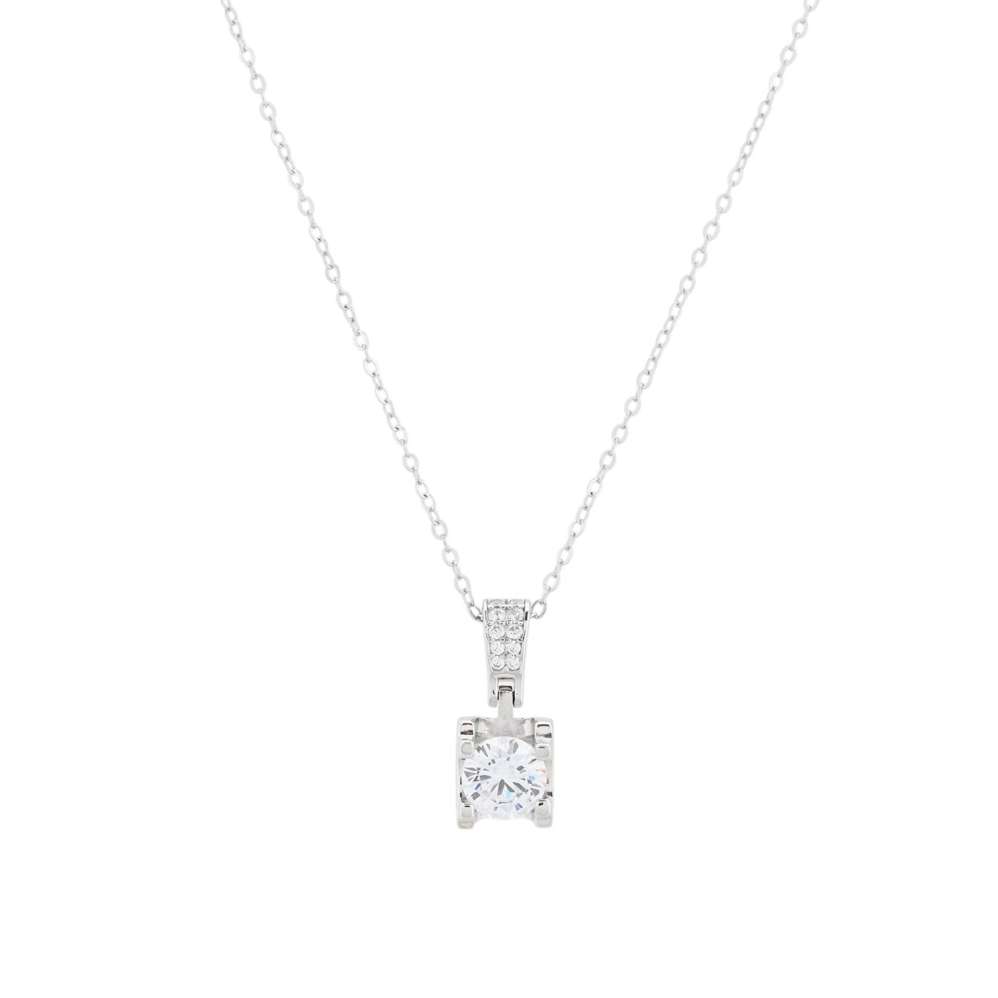 Colar de Luxo com Zircónia Quadrada